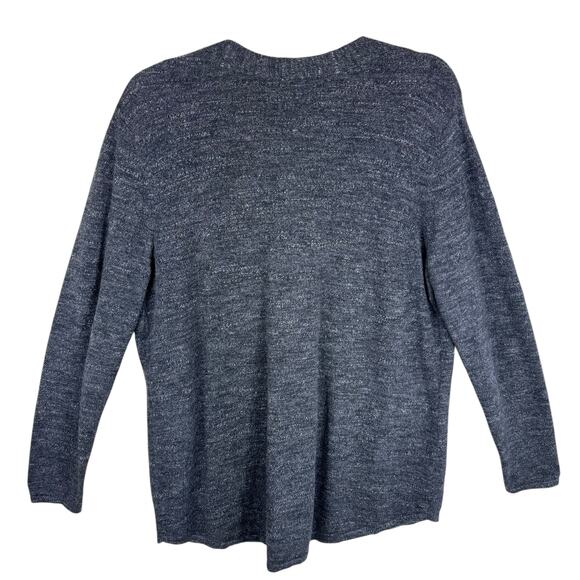 Purejill J. Jill Cotton Gray Long Sleeve V-Neck Button From Cardigan Sweater MP - Picture 2 of 7